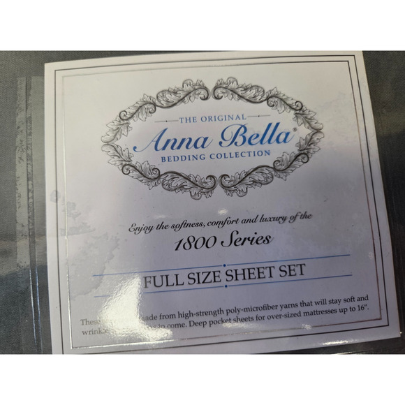 The Original Anna Bella 1800 Series Bedding 4-Piece Sheet Set Full Dark Gray - Picture 3 of 6